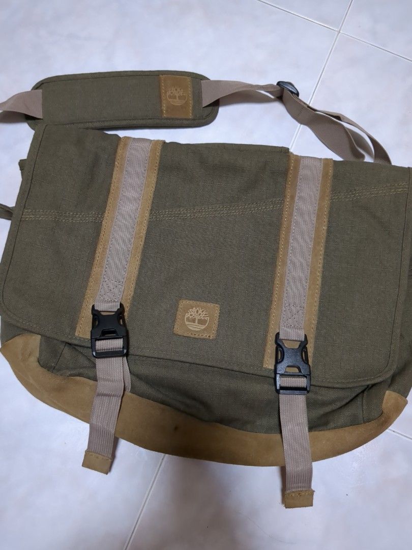 Timberland canvas messenger bag cheap