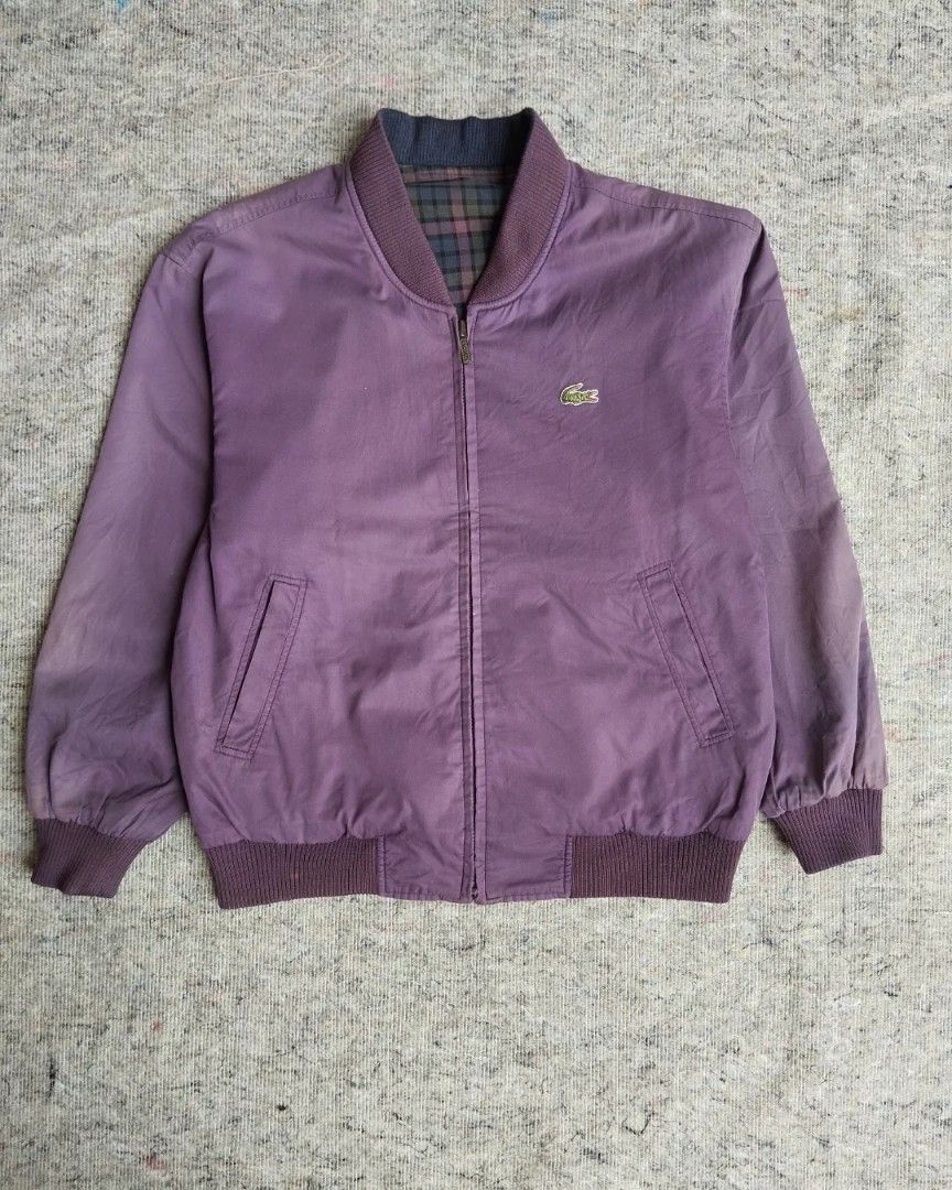 vintage thrift reversible Harrington Lacoste jacket second, Fesyen