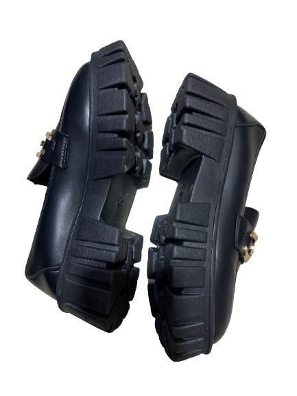 Wedge Heel Loafers with Buckles (Category: Loafers) located in Rizal. Submitted by declutterwithbongcha (Listing ID 1315161585, Image 2). Description: Black Size 7 WOMEN Php 750 MOP: GCASH MOD: J&T.