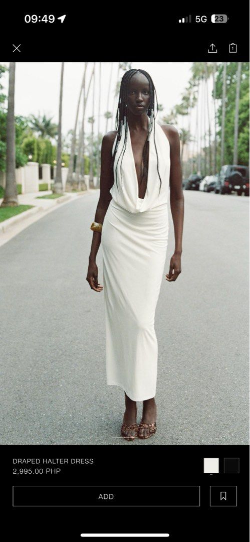 Draped halter dress clearance
