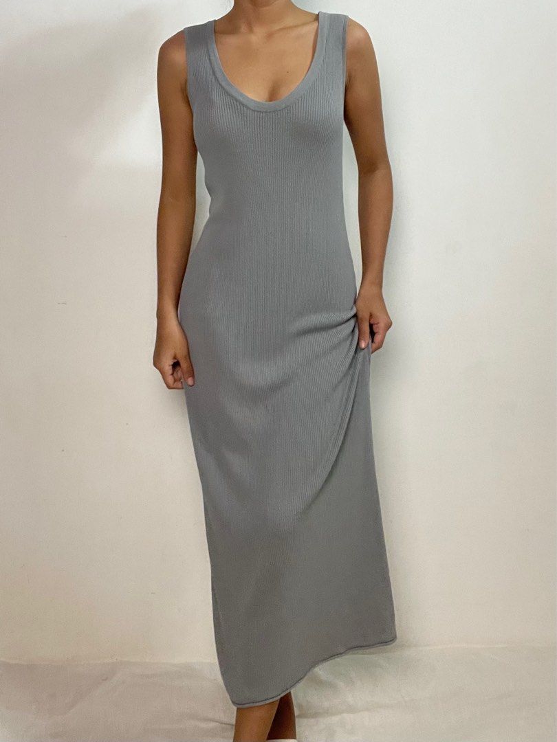 Ribbed maxi dress zara discount