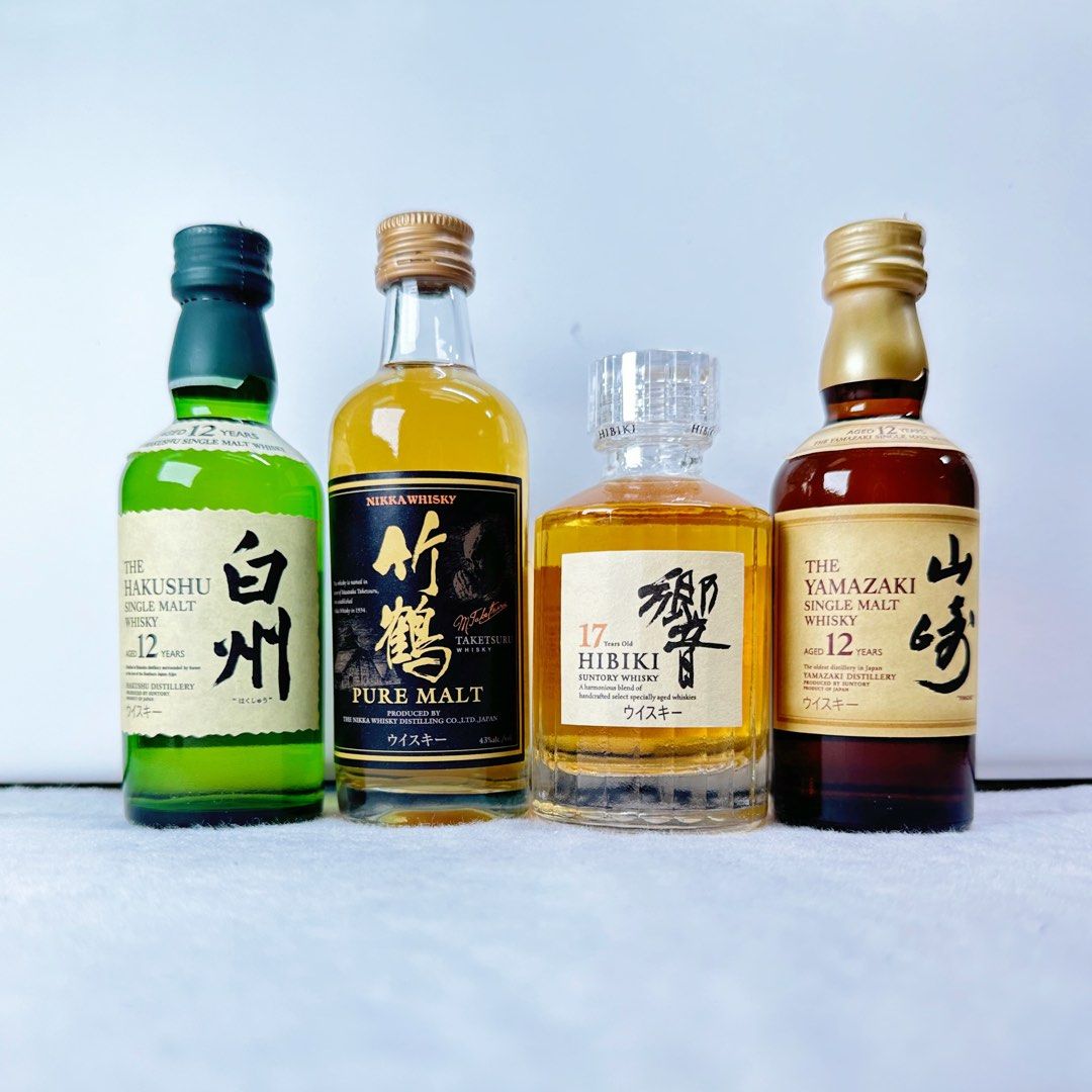 日本威士忌珍藏酒辦白州12 竹鶴響17 山崎12 (各50ml), 嘢食& 嘢 日本威士忌珍藏酒辦白州12 竹鶴響17 山崎12 (各50ml), 嘢食& 嘢