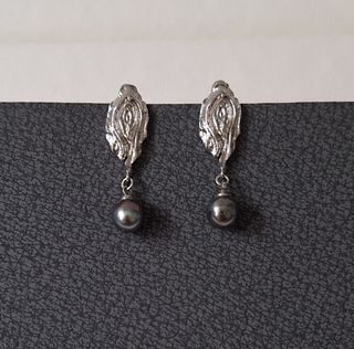 (編號:B007) 6.8mm  天然海水大溪地珍珠耳環 +首飾盒 (包白K金)64242491724289110