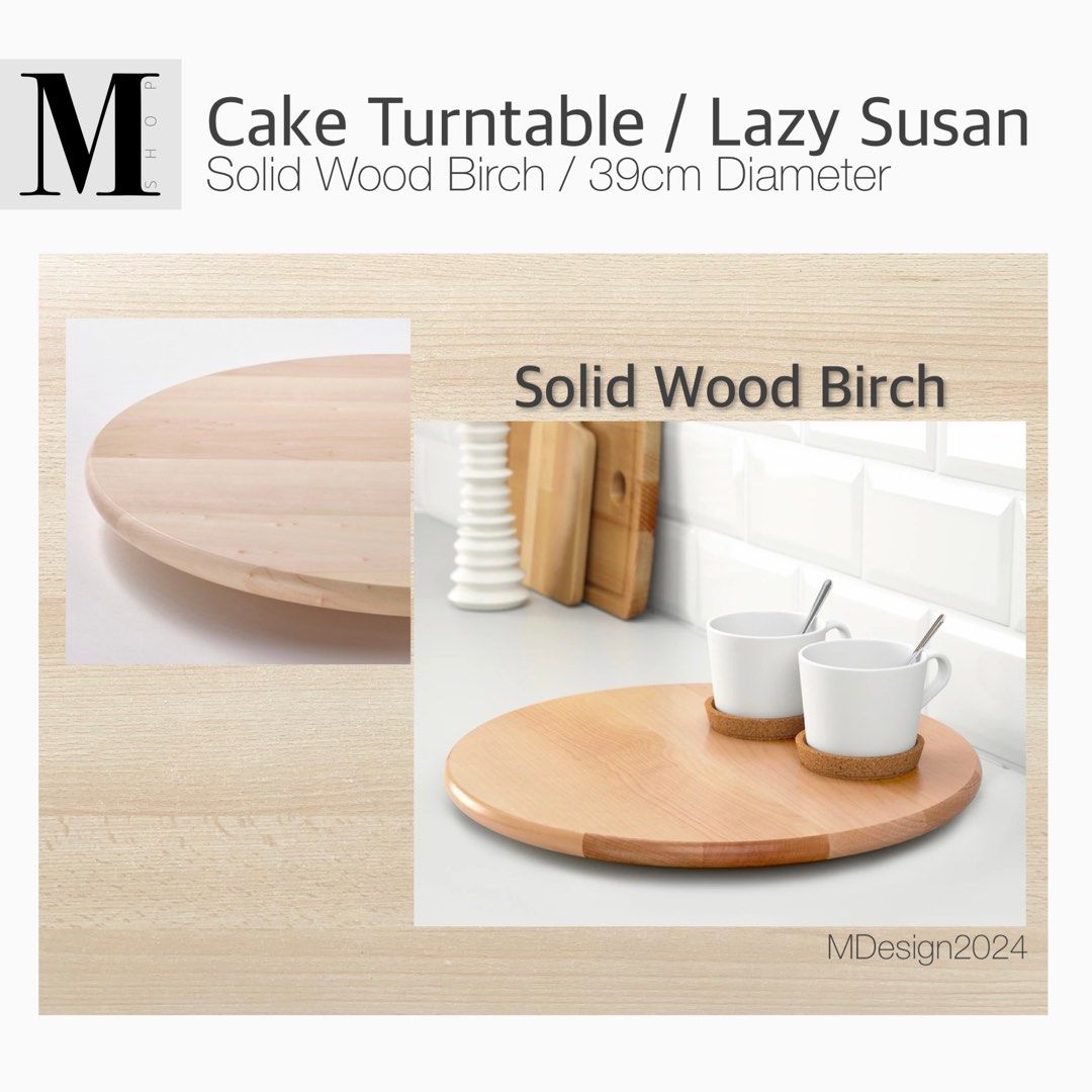 Cake Turner / Lazy Susan (Category: Bakeware) located in Manila. Submitted by mshopmla (Listing ID 1311963165, Image 1). Description: Cake Turntable / Lazy Susan Size: 39cm Diameter Solid Wood Birch Product Code: CTLS-39 Price: Php 1,200.00 each #caketurntable #Lazysusan #MShopMla #theMFMshop #Mshop.