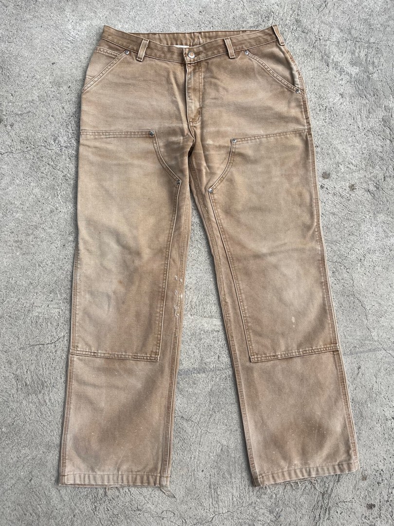 CARHARTT DOUBLE KNEE BROWN Men s Fashion Bottoms Jeans on Carousell