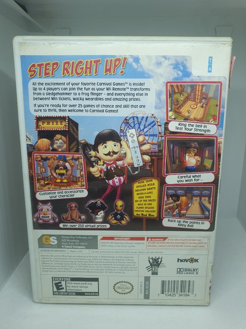 Carnival Games (Nintendo Wii) (Category: Nintendo) located in Quezon City. Submitted by itemsforadoption (Listing ID 1311941870, Image 2). Description: Rfs: Its 2024! Happy New Year! Hoping you have a good year ahead of you! If you have questions feel free to send a message. Though I'll most likely be able to reply from 10am to 8pm. Please be patient and understanding. Decluttering games and items that I've picked up or for friends and family. Pr