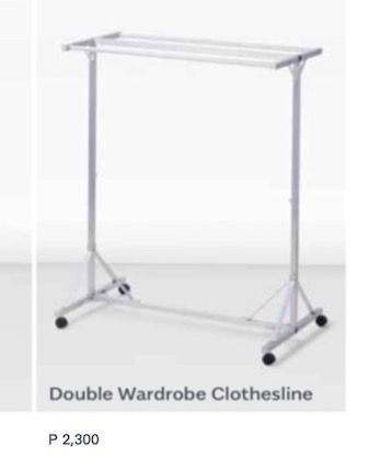 Clothes Drying Rack - Heavy duty, Lightweight, Rust proof (Category: Clothes Drying Rack) located in Quezon City. Submitted by annvel (Listing ID 1311962585, Image 1). Description: Dry & Fold has a wide range of clotheslines designed to save space with its easy storage feature. Dry your clothes indoor or outdoors and tuck away conveniently. Made from premium aluminum that is rust-proof, sturdy yet lightweight and long-lasting. Other models are av