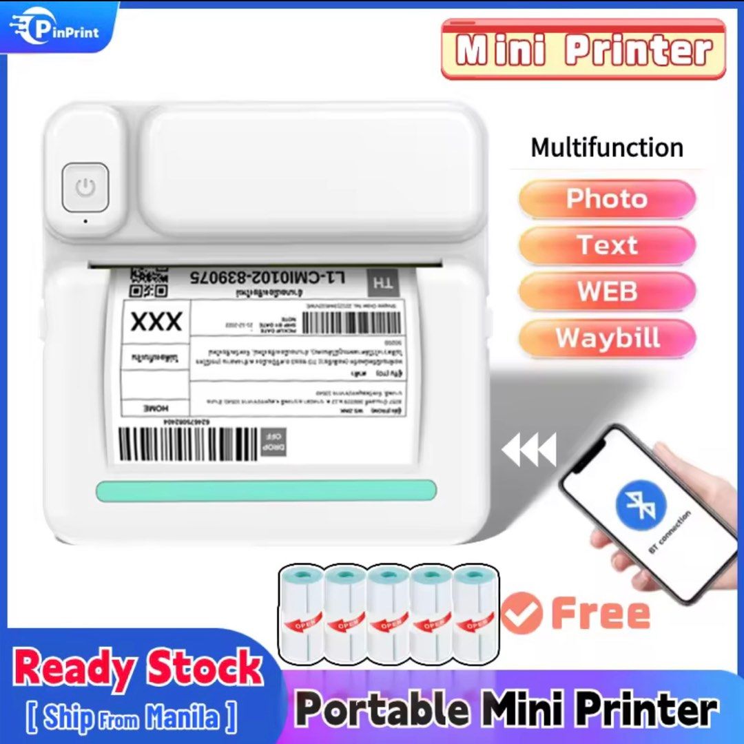 Inkless Thermal Photo Portable Mini Printer (Category: Printers, Scanners & Copiers) located in Las Pinas. Submitted by flygirlfinds (Listing ID 1312005766, Image 1). Description: Please read full post before asking questions and making offers. Thank you! ☺️ ▫️Bluetooth printer compatible with iOS or Android system ▫️ Built-in 1200mAh rechargeable battery ▫️Comes with free 4 rolls of 57mm thermal paper sticker. The 5th roll is inside the printer.