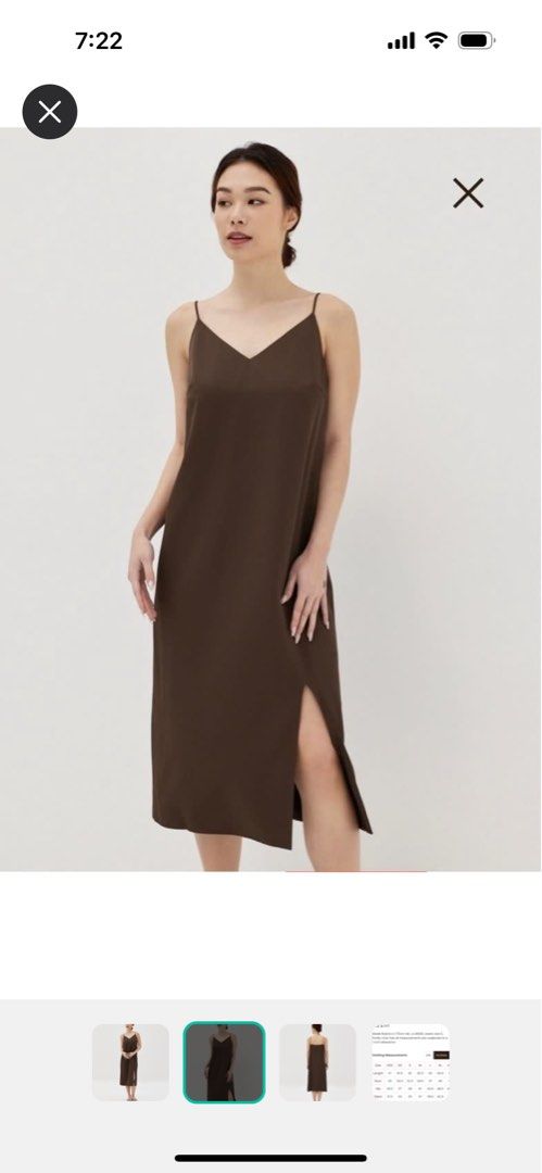 LB love bonito lovebonito Polina column slip dress brown, Women's Fashion,  Dresses & Sets, Dresses on Carousell