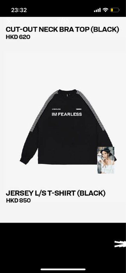 LE SSERAFIM pop up store JERSEY L/S T-SHIRT (BLACK), 女裝, 上衣 