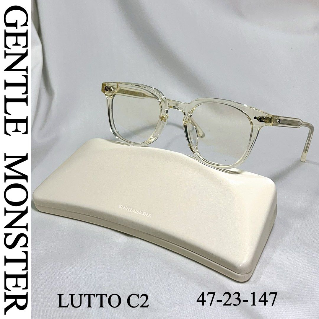 (Ready Stock) lutto C2 | Gentle Monster Glasses (Unisex) | Transparent  Yellow Acetate Square Frame | Cleared Lenses | 47-23-147