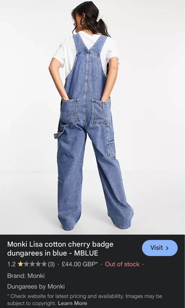 Monki cotton dungarees cheap