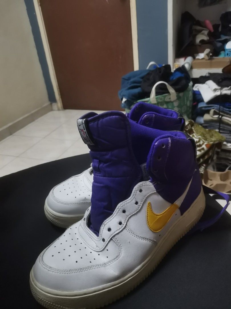NBA x Nike air force 1 high 07 Lakers Men s Fashion Footwear Sneakers on Carousell