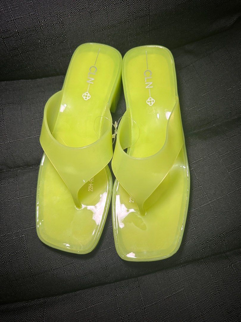 Neon Green Jelly Sandals Waterproof