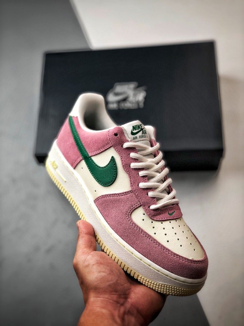 Nike Air Force Low Pink Green shoes, Women's Fashion, Footwear