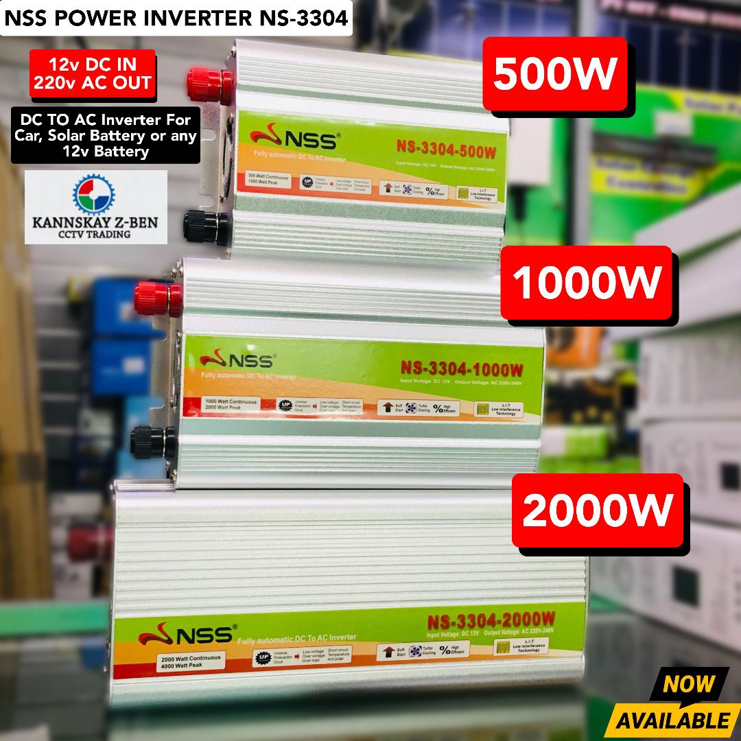 Nss Power Inverter 500W | 1000W | 2000W 12V Dc In - 220v Ac Out Fully ...