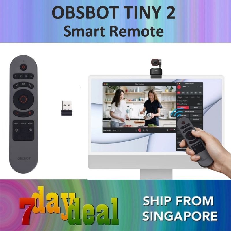 OBSBOT TINY 2 Smart Remote Controller (Category: Webcams) located in Singapore. Submitted by 7daydeal (Listing ID 1311971018, Image 1). Description: 1 Year OBSBOT Warranty. Brand new in box. 💳 For mail order, please purchase from our website at Deal at our retail store at 35 Selegie Road #02-16 Singapore 188307 ☎️ Tel: 63378891 / 91143265 🕗 Mon-Sat (12-8pm) 🕕 Sun & PH (12-6pm) 📷 PRODUCT INFORMATION: 📌 Highlights: Doubles as Remote Control/La
