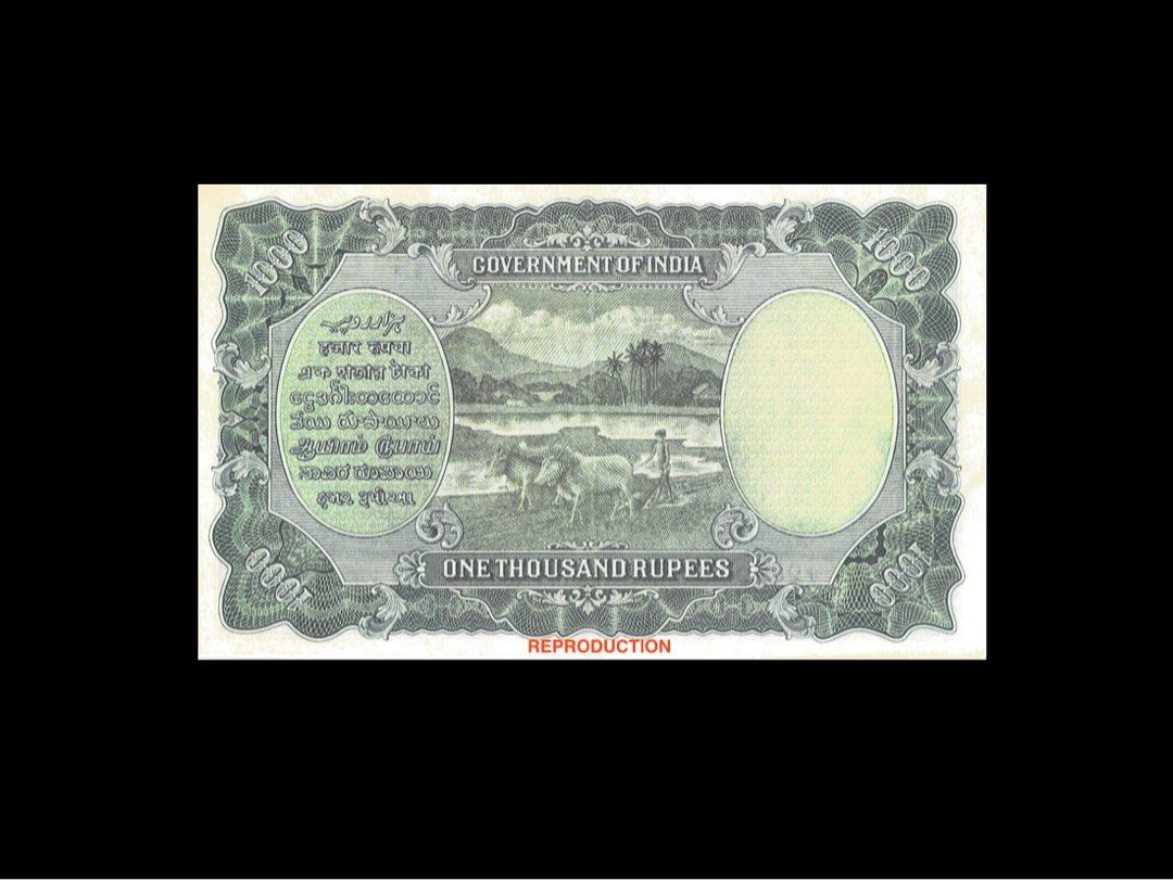 RARE! 1928 British India Administration 1000 Rupees Reproduction Banknote  Antique!, Hobbies & Toys, Memorabilia & Collectibles, Currency on Carousell