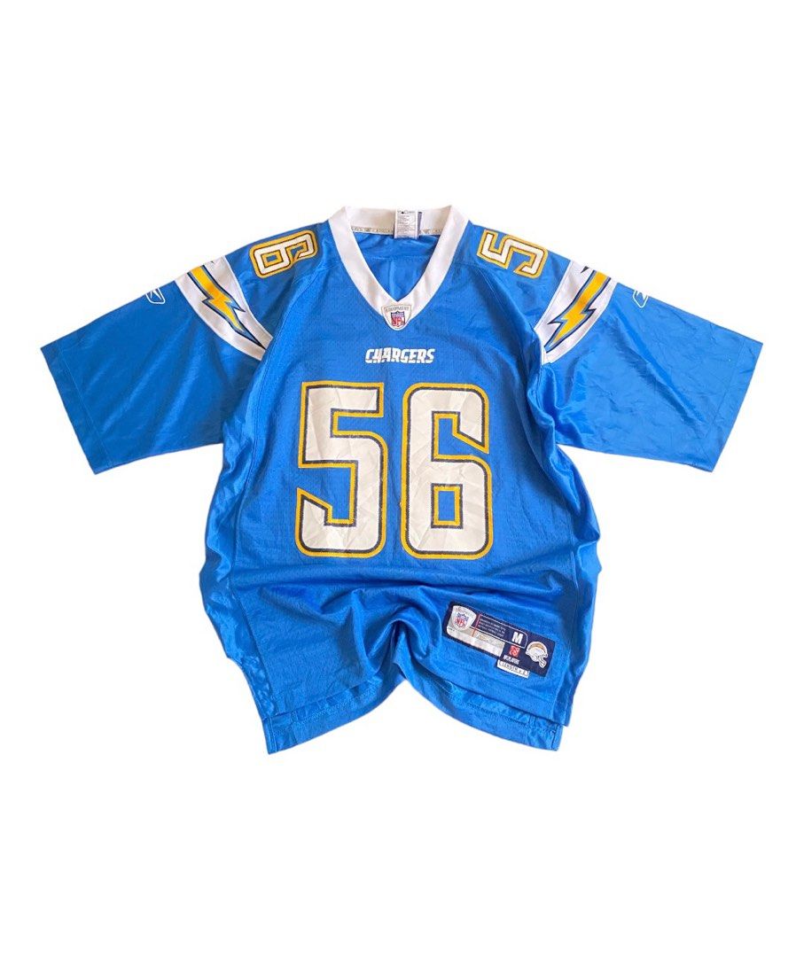San Diego Chargers Shawn Merriman 56 Jersey Baby Blue Pro Sewn L 2 Vtg Men s Fashion Activewear on Carousell
