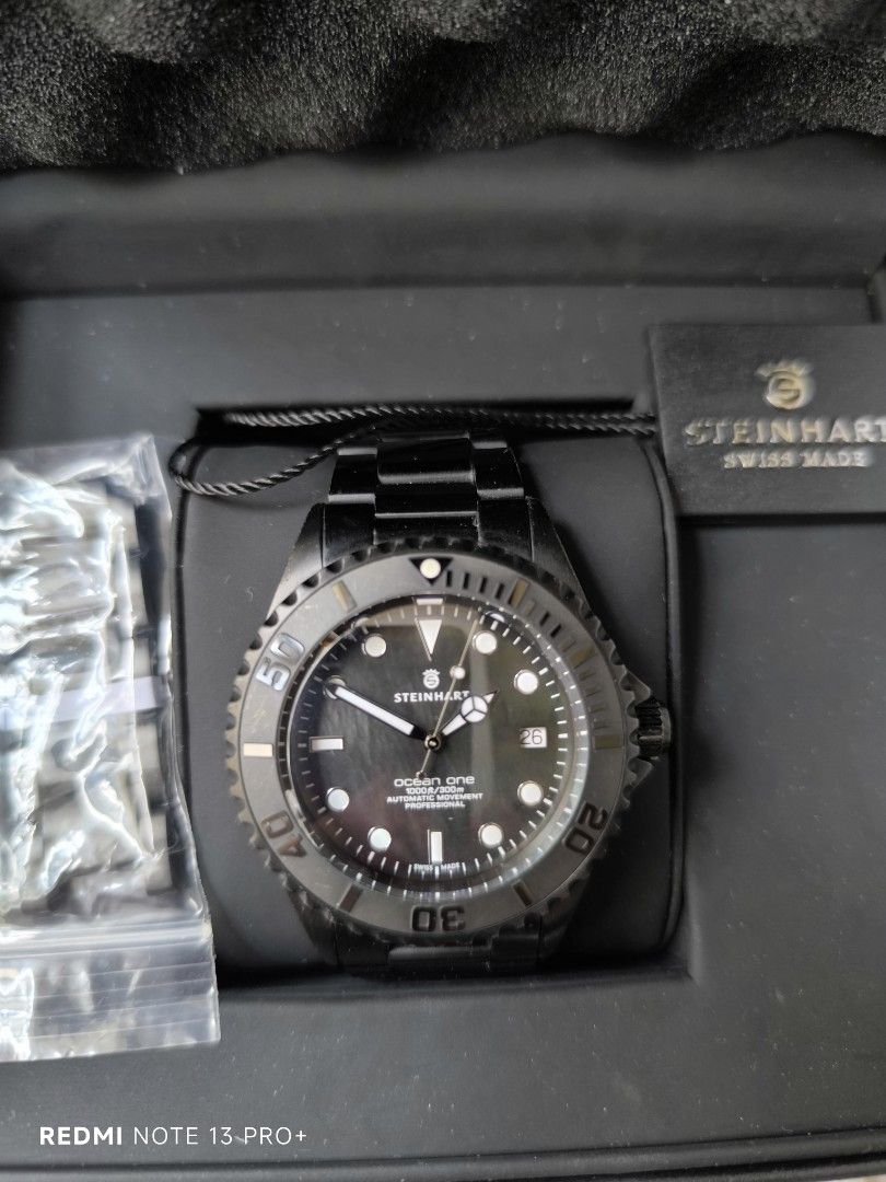 STEINHART WATCH OCEAN one 42 black DLC mother of PEARL