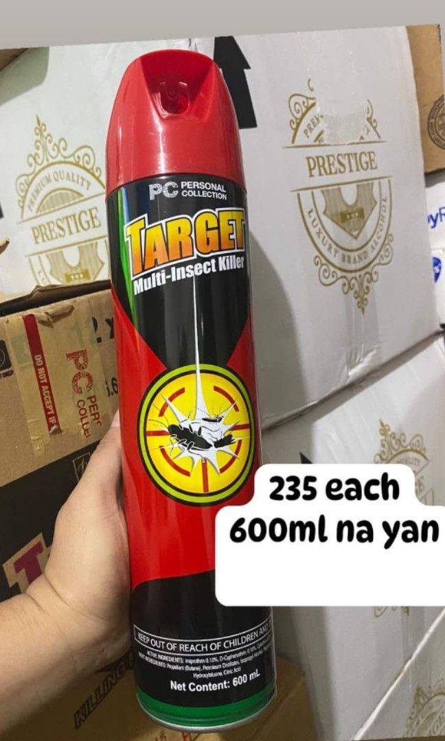 Target multi insect killer 600ml (Category: Insect Repellents) located in Caloocan City. Submitted by janeil23452 (Listing ID 1311942255, Image 1). Description: Target multi insect killer 600ml 235 each pick up/ lalamove.