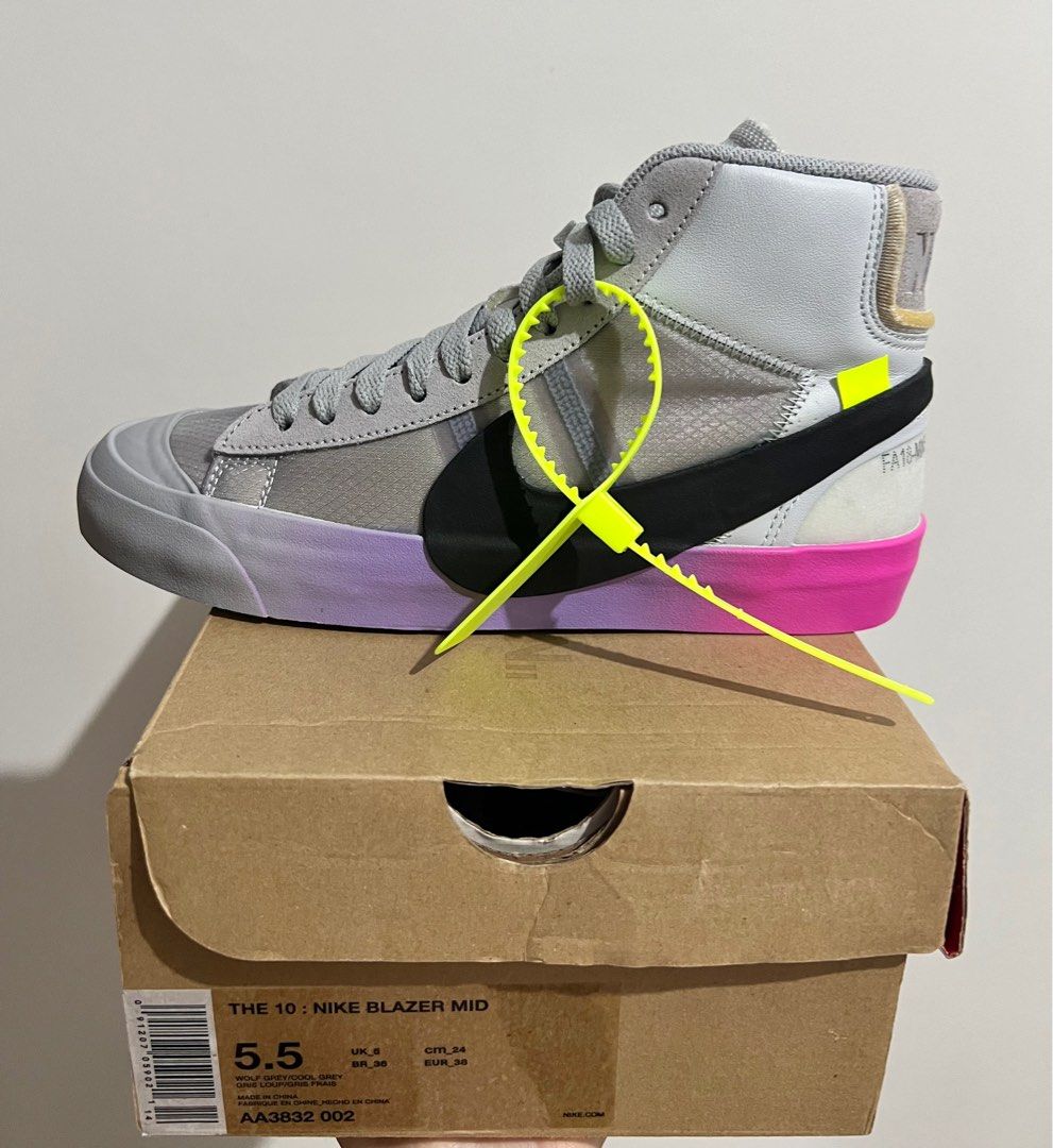 Us5.5 Nike Blazer Mid Off White Wolf Grey Serena Queen