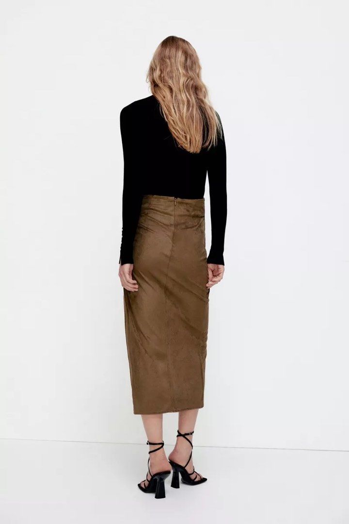Faux suede skirt zara outlet