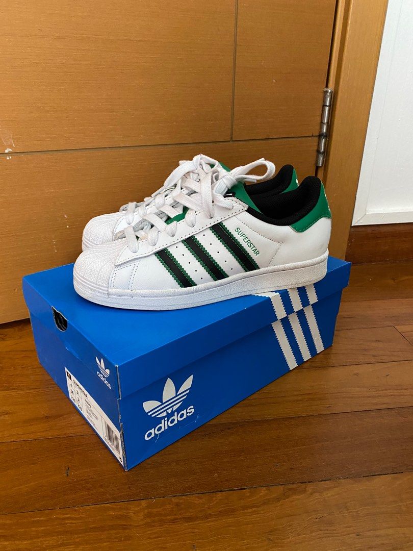 100 Authentic Adidas Superstar White Green Women s Fashion Footwear Sneakers on Carousell