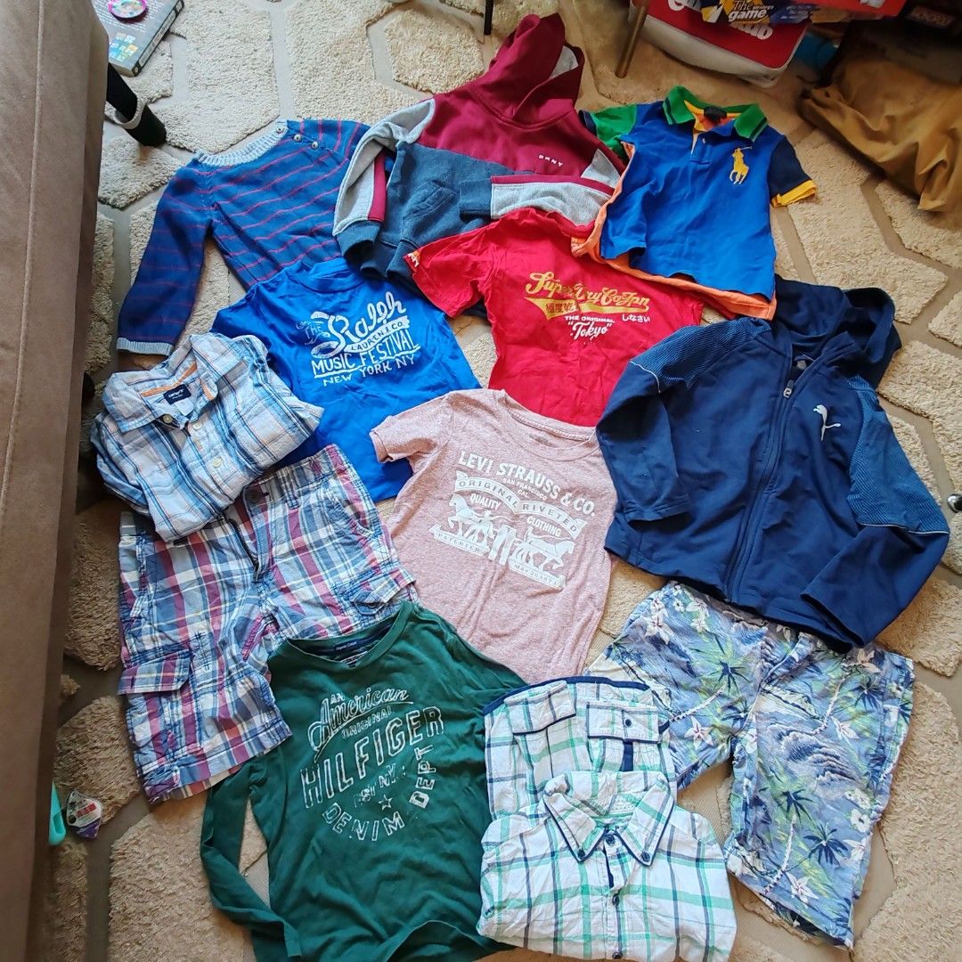 4 6yo Branded Boys Clothes size 110 120 Ralph Lauren Tommy Hilfiger Levi s Carter s Superdry DKNY PUMA