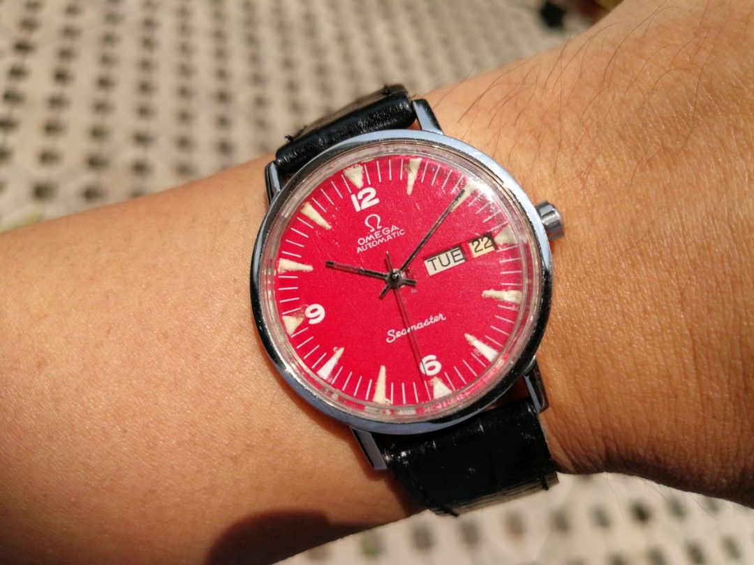 70s Vintage Omega Seamaster day-date Red Dial automatic 1020