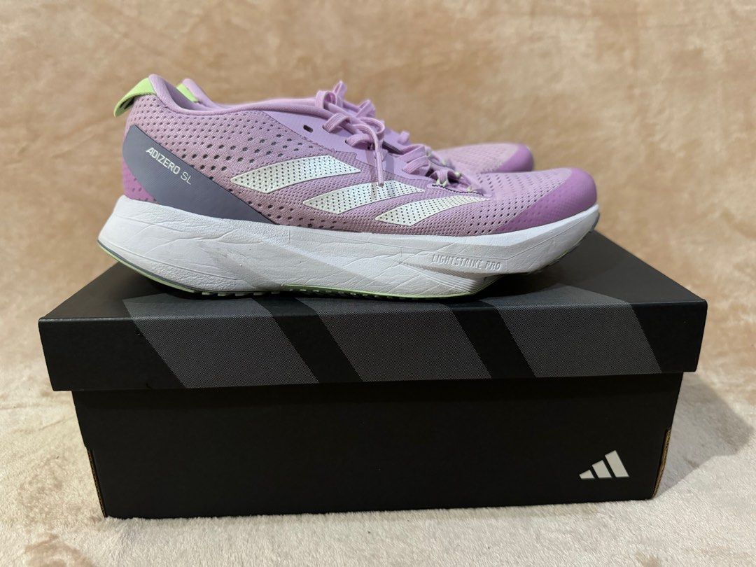 Adidas Adizero SL W (Category: Sneakers) located in Quezon City. Submitted by mmmcat (Listing ID 1315369628, Image 1). Description: Adidas Adizero SL W Running shoes Fits US7 to US7.5 Used less than five times for walking Retails for 6,500.