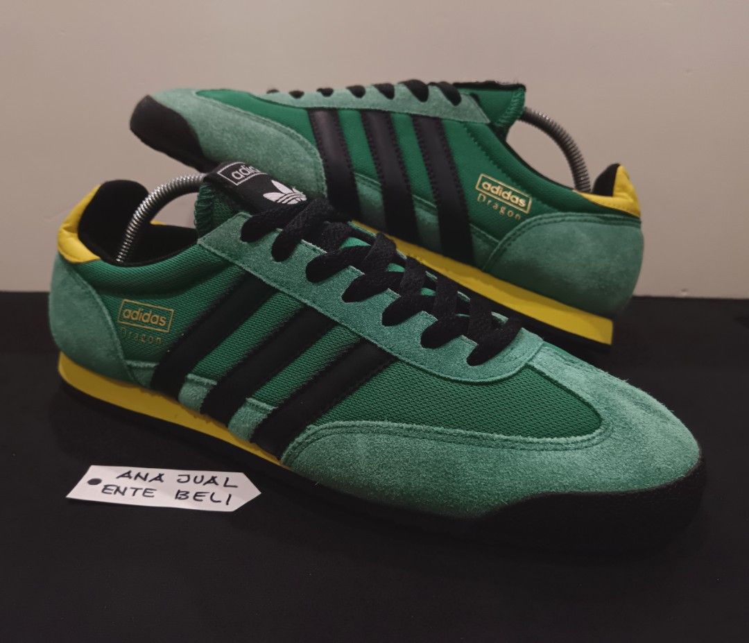 ADIDAS DRAGON Ori HIJAU KUNING 7uk Kondisi Padu Men s Fashion Footwear Sneakers on Carousell