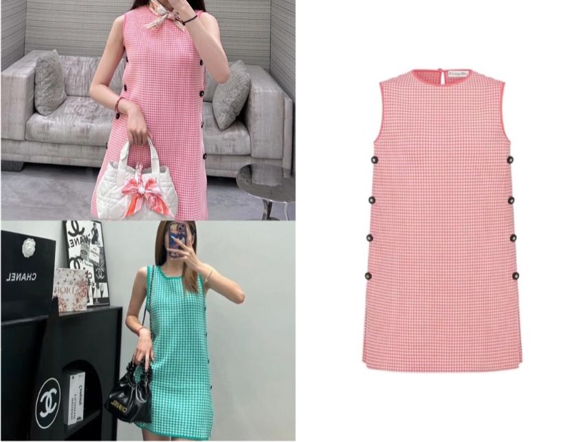 Dior checkered dress new arrivals