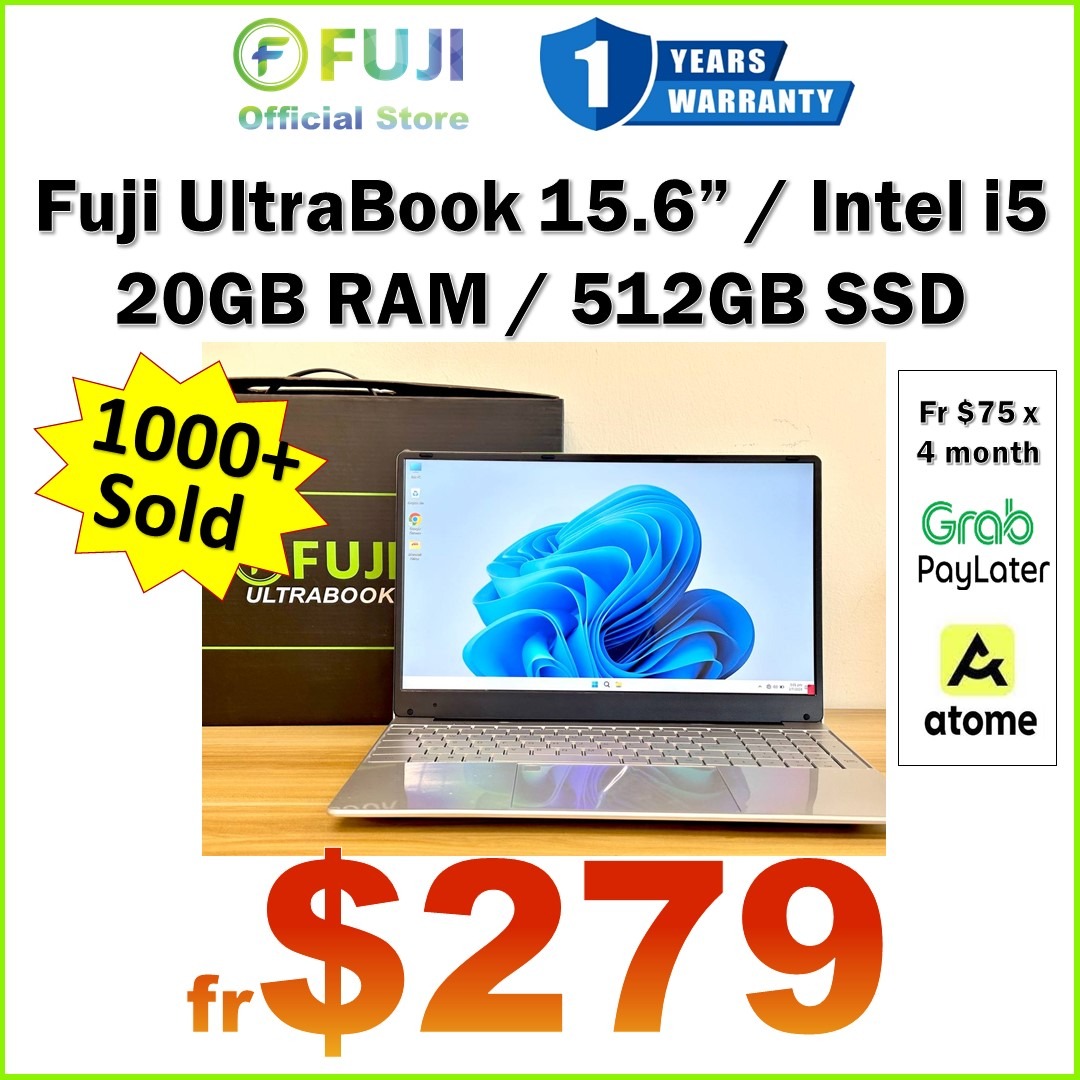 Brand New Fuji 15.6 Inch i5 Laptop - 20GB + 512GB - Fast Boot Up - Free ...