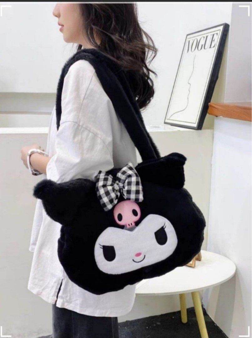 Brand New Furry Super Cute Kuromi Shoulder Bag Women s Fashion Bags Wallets Shoulder Bags on Carousell