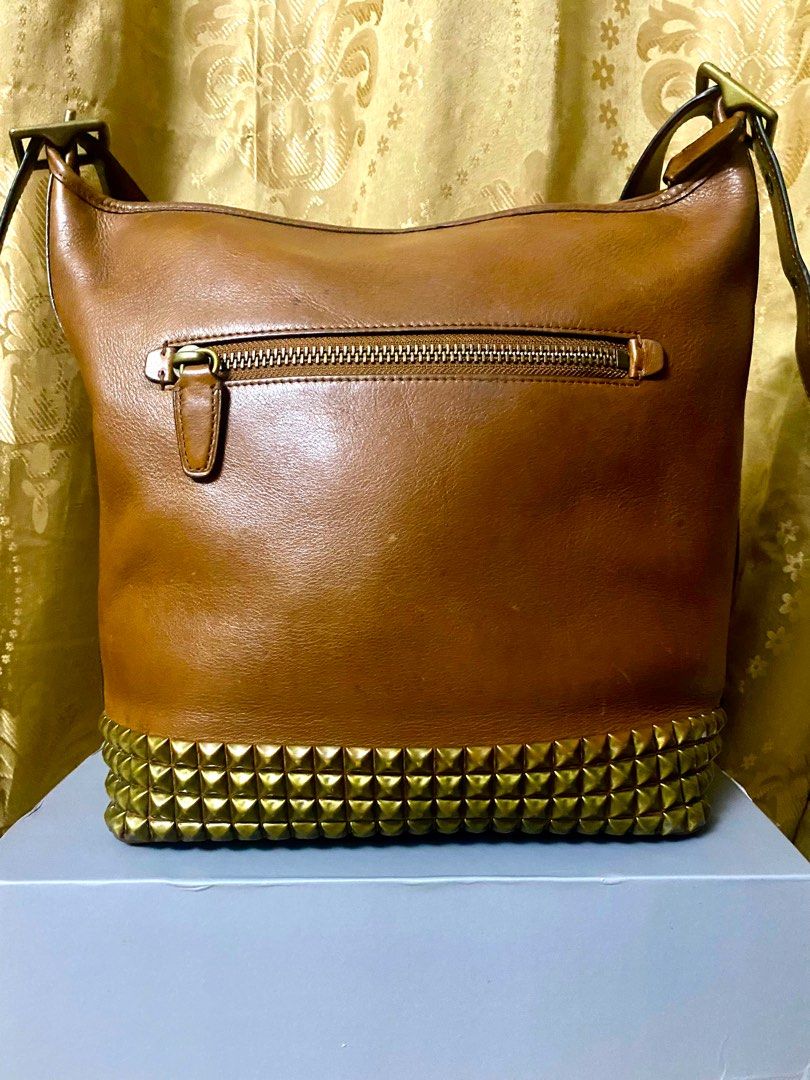 SALE Coach Legacy Saddle Brown Leather Studded Duffle Crossbody Shoulder Bag Vintage