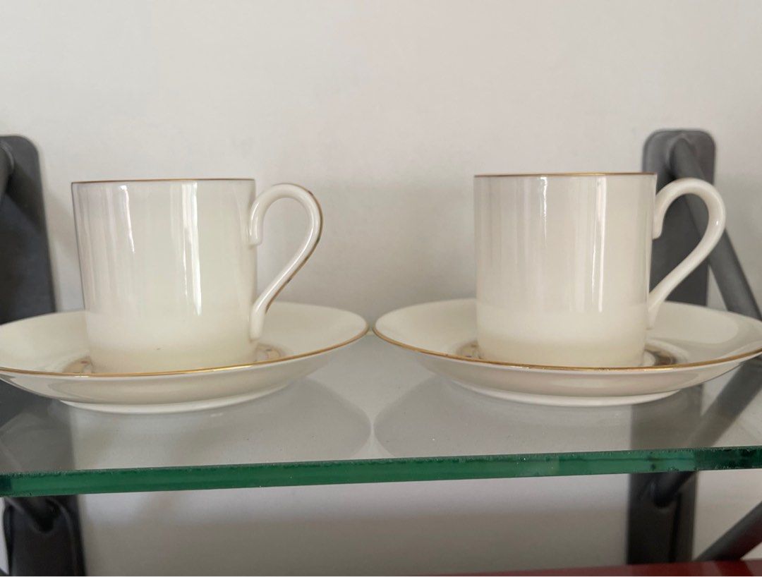 Coffee & tea cups and saucers (Category: Coffee & Tea Tableware) located in Mandaluyong City. Submitted by daisys.collection (Listing ID 1315385316, Image 3). Description: Mikimoto International tea/ espresso coffee cups and saucers; 2 pairs.