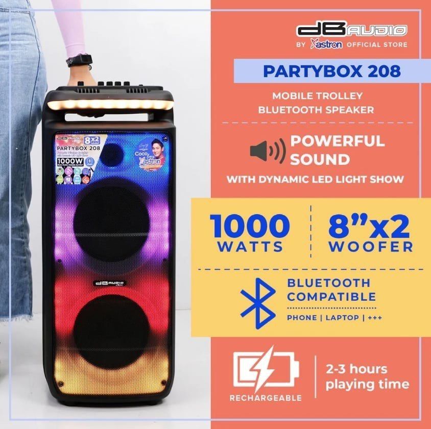 Db Audio PARTYBOX-208 Mobile Trolley Rechargeable Bluetooth Speaker | 8 ...