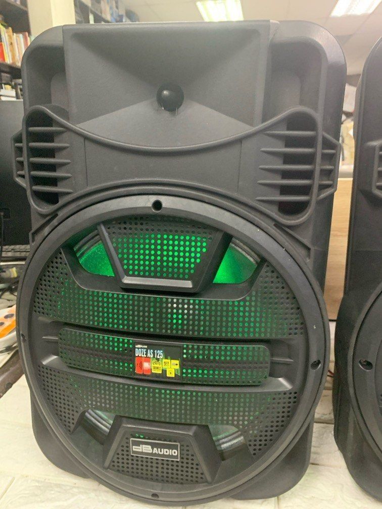 DbAudio Doze As125 Amplifier Speaker Set 12” 300watts x2 Output (Category: Portable Audio Accessories) located in Pasay City. Submitted by enrico_appliances (Listing ID 1315335632, Image 2). Description: Item is in excellent condition mint still with box and manual 12” speaker with powerful output 300watts x2 .