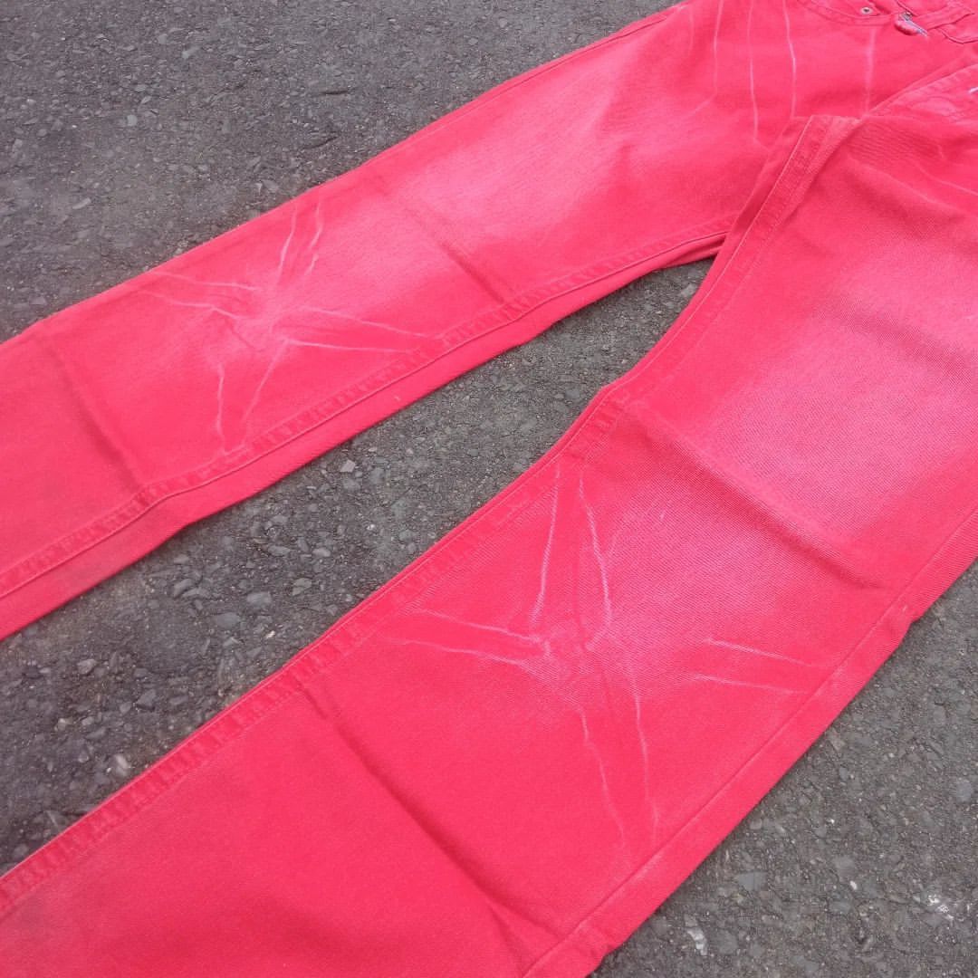 EZ By Zegna Red Denim Pants, Fesyen Pria, Pakaian , Bawahan di 