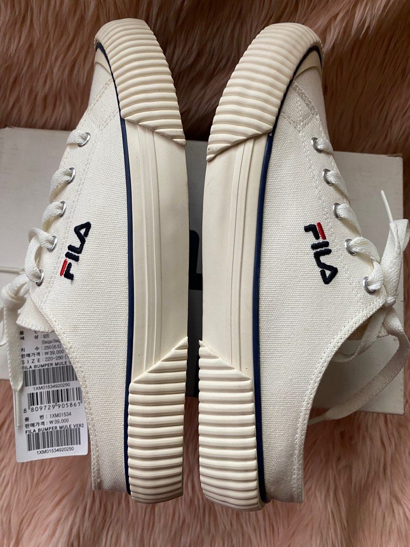 FILA unisex bumper mule ver 2 beige 25.0cm Women s Fashion Footwear Sneakers on Carousell
