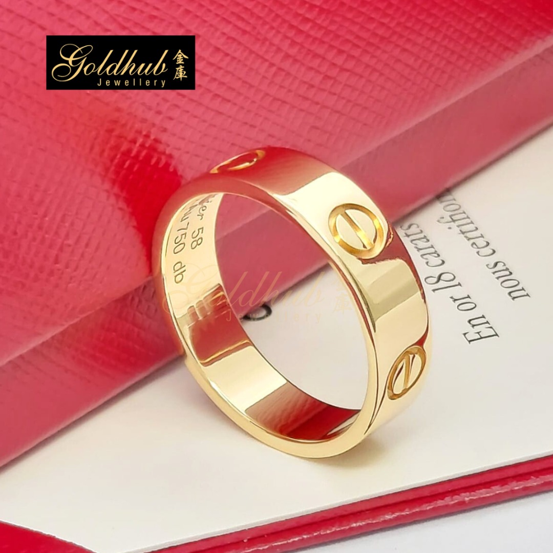 Full Set Size EU 58 Cartier Love Ring in Yellow Gold With Certificate and Box GR00622 Luxury Accessories on Carousell