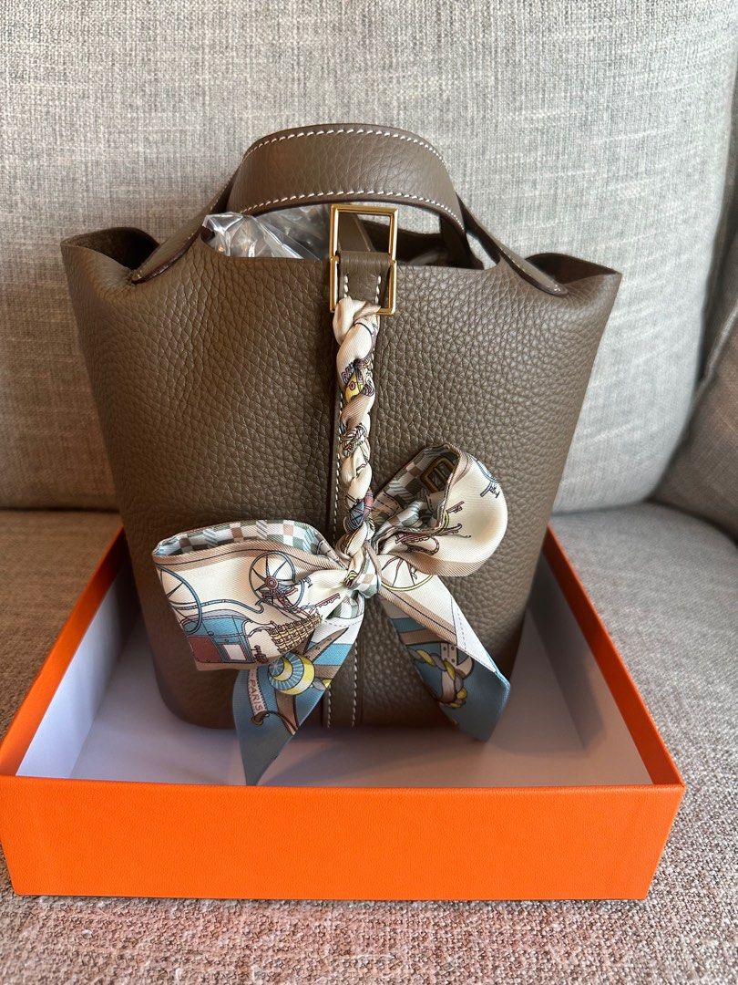 Hermes Picotin 18 Gold with Twilly
