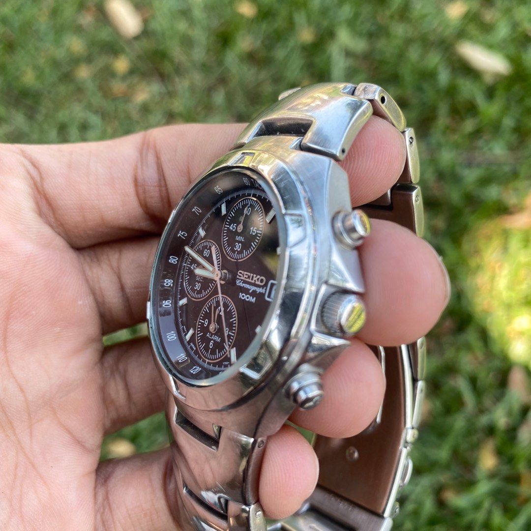 Jam tangan seiko chronograph 100m shop