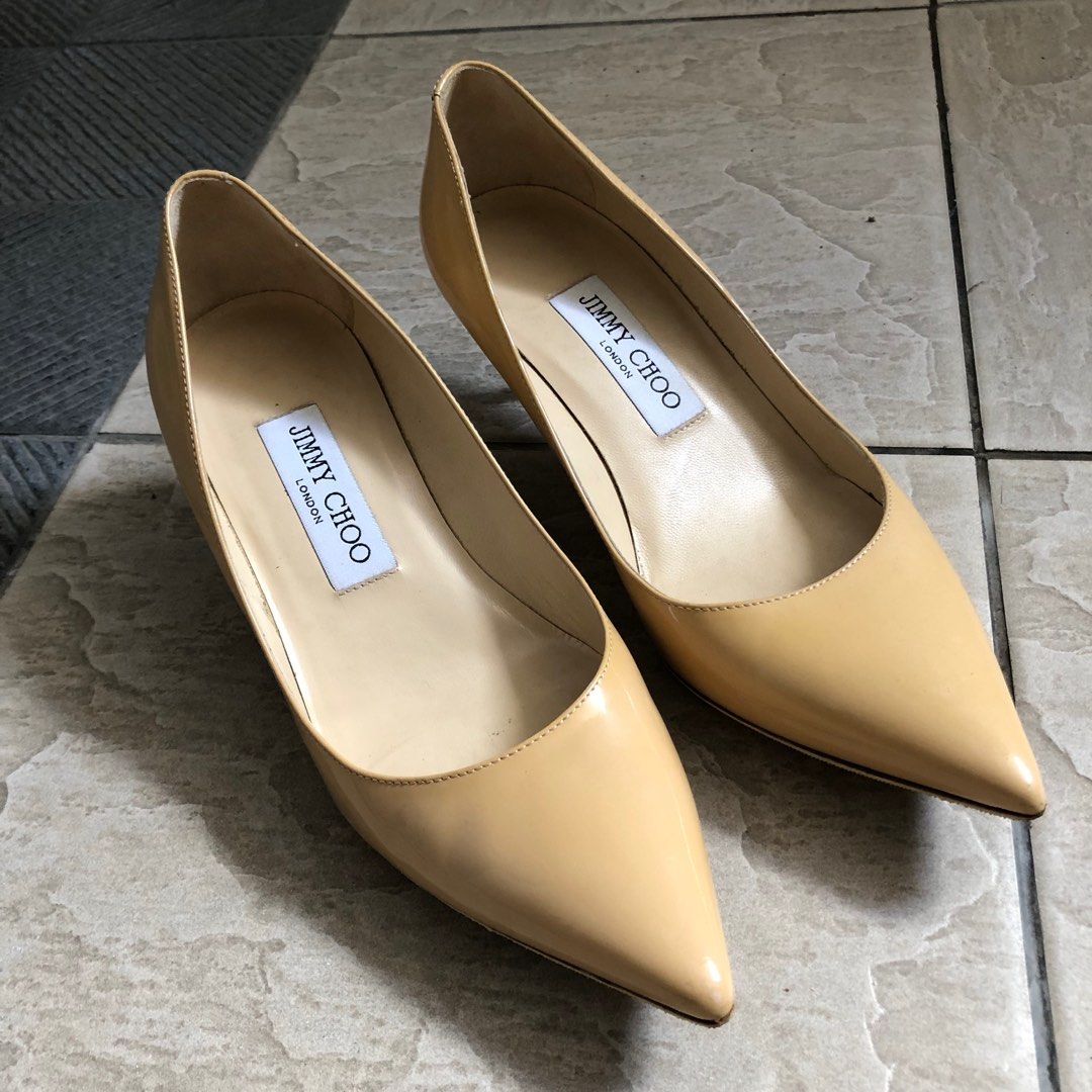 Size 36. Jimmy Choo Romy nude beige low heels pumps