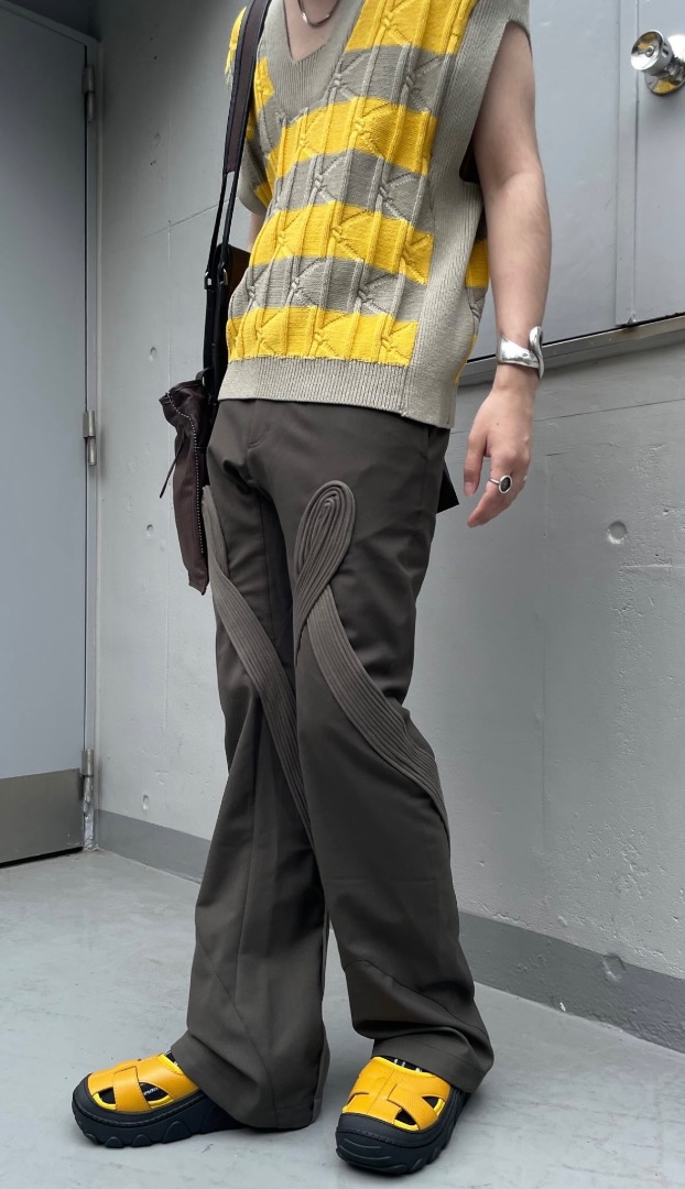 Kiko Kostadinov MERLI TWINSET VEST - TEAL GREEN/BEIGE ベスト