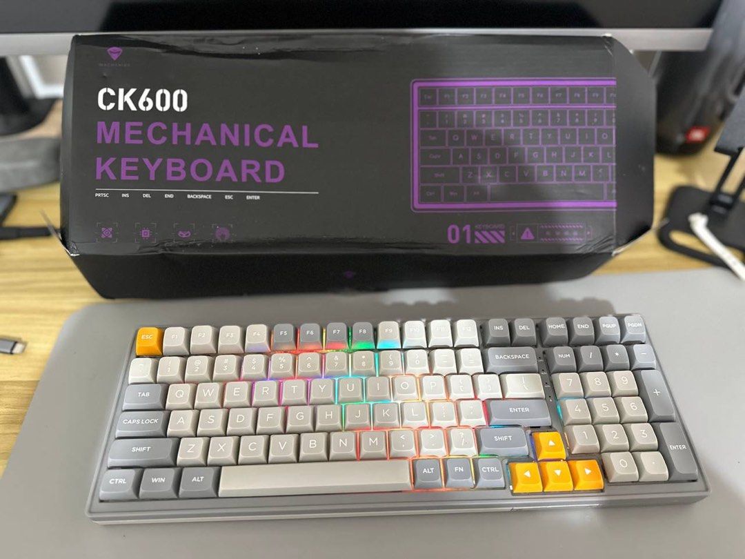Machenike Mechanical Keyboard CK600 (Category: Computer Keyboard) located in Naga. Submitted by jimsczr (Listing ID 1315441637, Image 3). Description: Selling my Machenike Mechanical Keyboard - bought this at Thunderobot Global Store on Sho/pee (Original price P4,799)- Now selling for only 2500 Brand: Machenike Model: CK600 PBT-CSA Keycap Linear switches RGB Dynamic Backlight Programmable Macros Hot-swappable Pro-Grade Switches Connection: Blueto