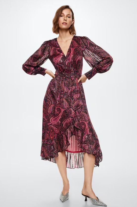 Mango Ruffle paisley print dress Women s Fashion Dresses Sets Dresses on Carousell