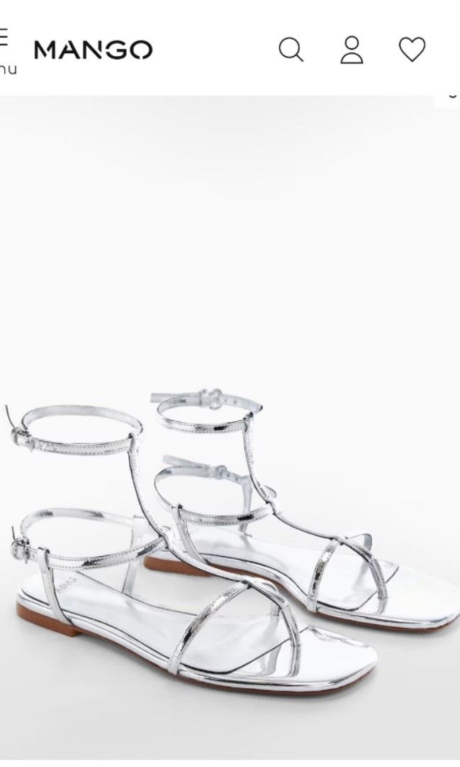 Mango silver sandals top