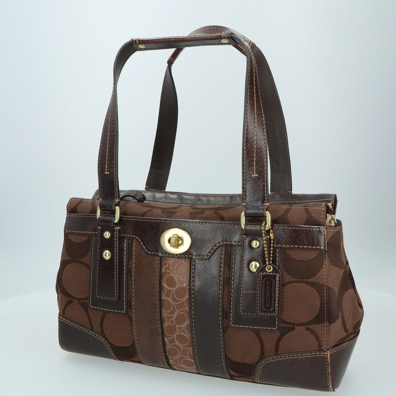 NO REFUND/READ DESCRIPTION* COACH 11071 BROWN CANVAS HANDBAG 